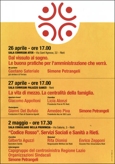 Amministrative Rieti 2012 - Simone Petrangeli - Appuntamenti 26-27 Aprile 2 Maggio 2012