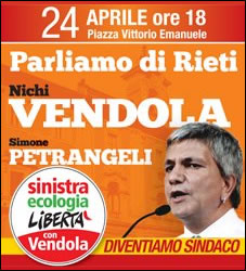 Amministrative Rieti 2012 - Simone Petrangeli comizio Nichi Vendola
